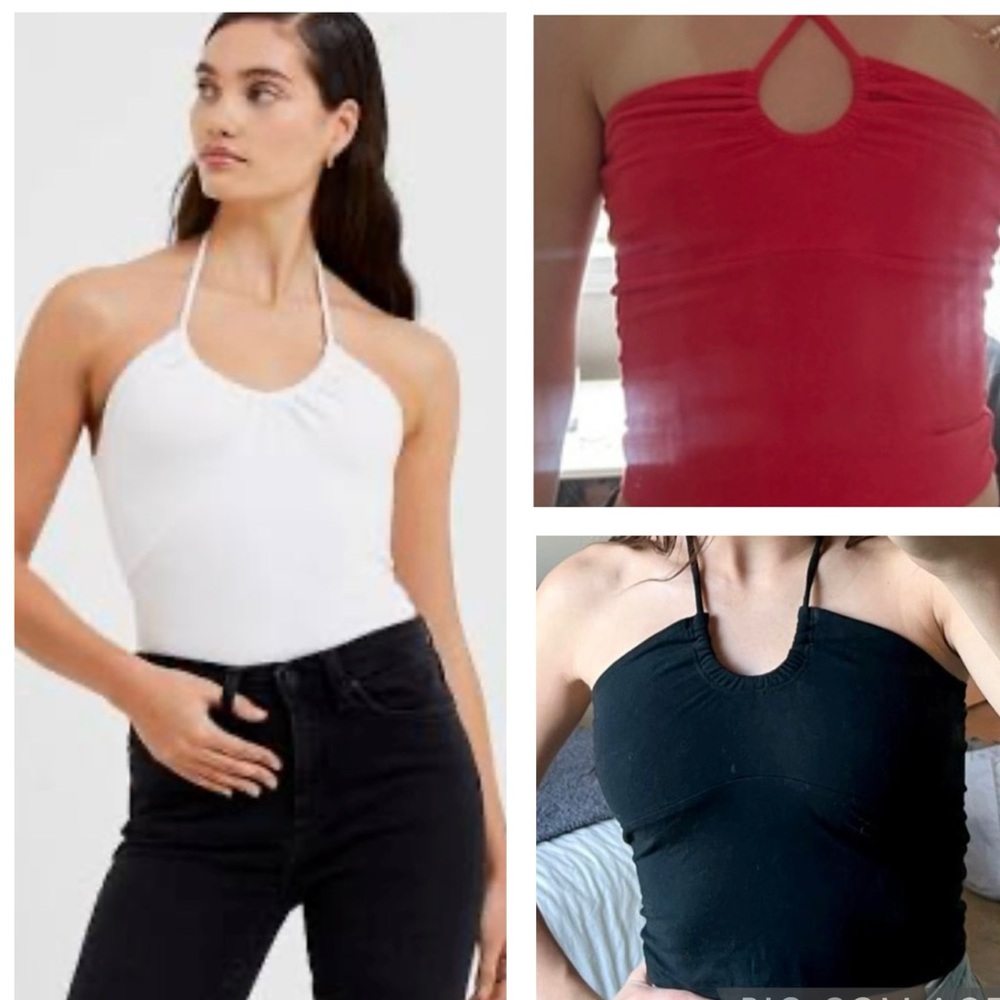 HOLLISTER Bundle of 3 Halter Tie Neck Crop Tops